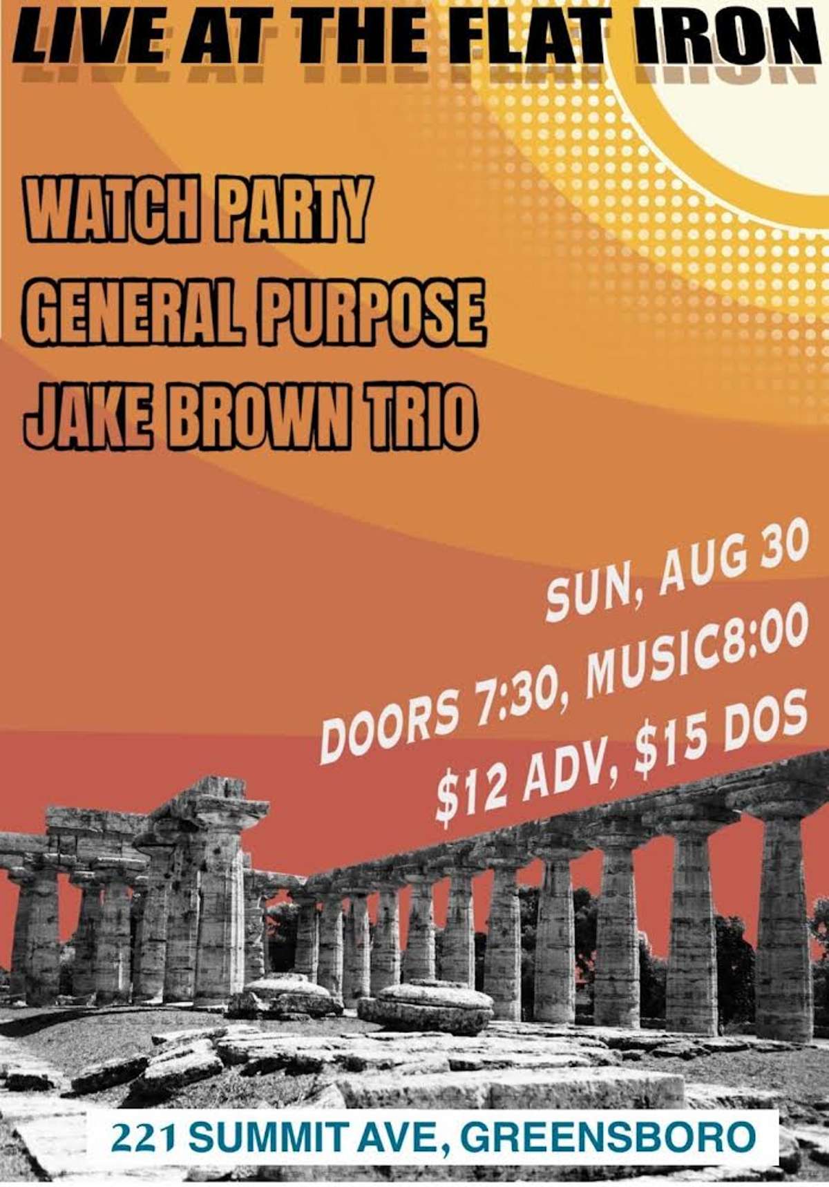 Watch Party, General Purpose, and Jake Brown Trio